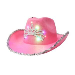 Light Up Pink Princess Glam Bling Cowgirl Rodeo Western Hat